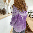 Epilepsy Awareness Maori Aotearoa Women Casual Shirt Manta Ray - Purple Glaze - Aussie Hoodie