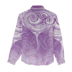 Epilepsy Awareness Maori Aotearoa Women Casual Shirt Manta Ray - Purple Glaze - Aussie Hoodie