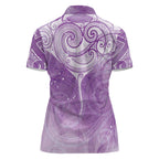 Epilepsy Awareness Maori Aotearoa Women Polo Shirt Manta Ray - Purple Glaze - Aussie Hoodie