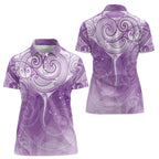 Epilepsy Awareness Maori Aotearoa Women Polo Shirt Manta Ray - Purple Glaze - Aussie Hoodie