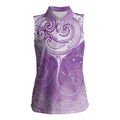 Epilepsy Awareness Maori Aotearoa Women Sleeveless Polo Shirt Manta Ray - Purple Glaze - Aussie Hoodie