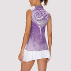 Epilepsy Awareness Maori Aotearoa Women Sleeveless Polo Shirt Manta Ray - Purple Glaze - Aussie Hoodie