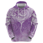 Epilepsy Awareness Maori Aotearoa Zip Hoodie Manta Ray - Purple Glaze - Aussie Hoodie