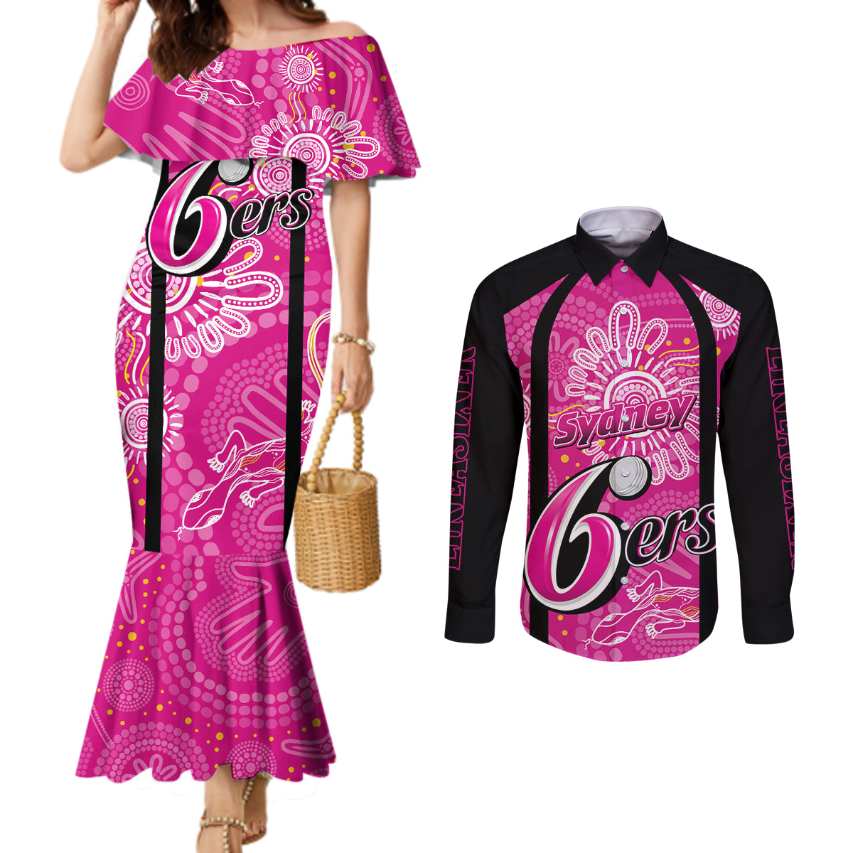 custom-sixers-cricket-indigenous-couples-matching-mermaid-dress-and-long-sleeve-button-shirt-inspirations