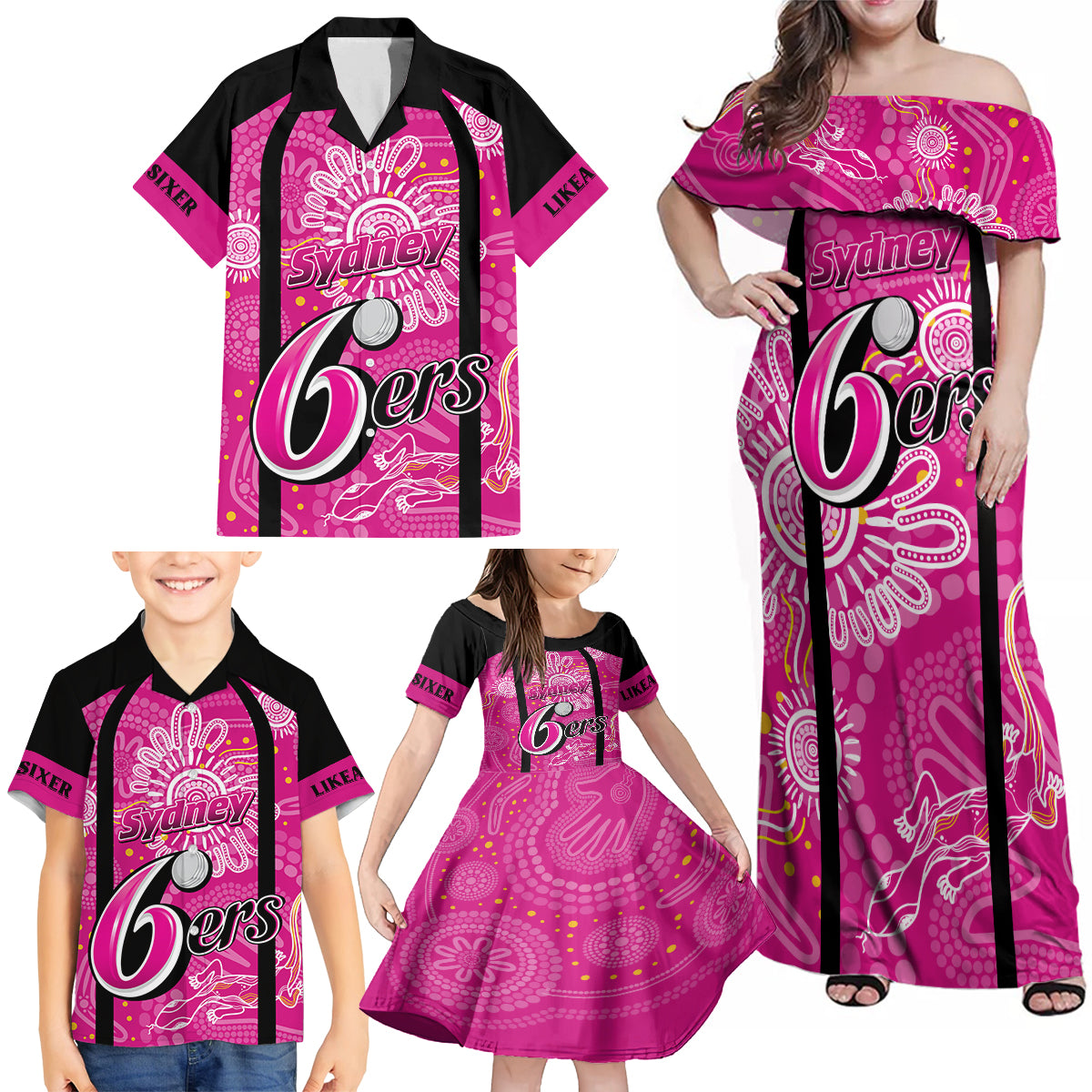 custom-sixers-cricket-indigenous-family-matching-off-shoulder-maxi-dress-and-hawaiian-shirt-inspirations