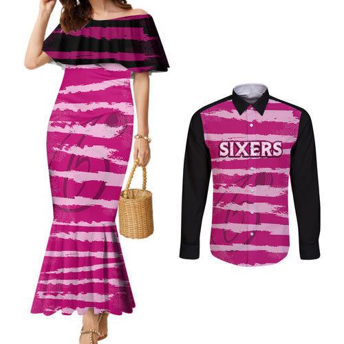 custom-sixers-cricket-2023-couples-matching-mermaid-dress-and-long-sleeve-button-shirt-likeasixer-special-ver