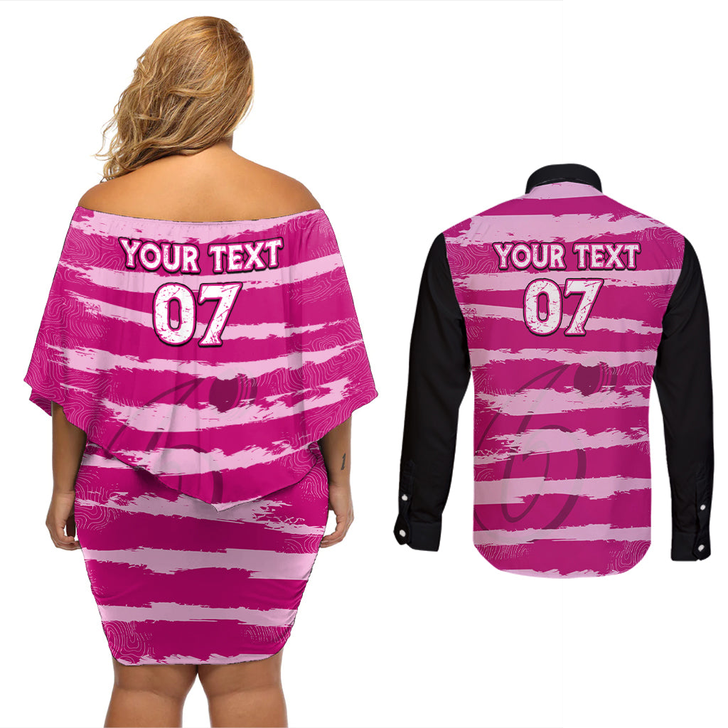 custom-sixers-cricket-2023-couples-matching-off-shoulder-short-dress-and-long-sleeve-button-shirt-likeasixer-special-ver