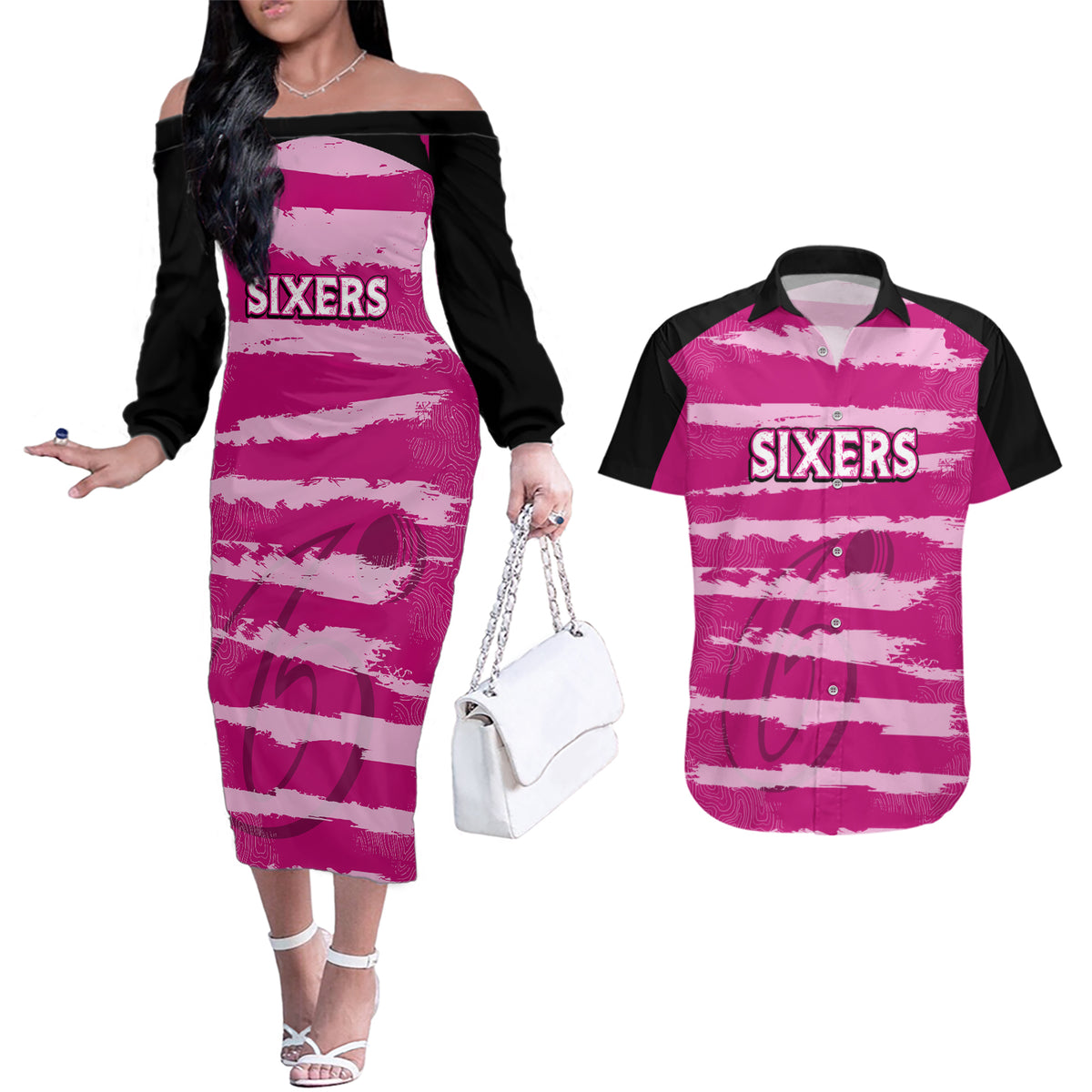 custom-sixers-cricket-2023-couples-matching-off-the-shoulder-long-sleeve-dress-and-hawaiian-shirt-likeasixer-special-ver