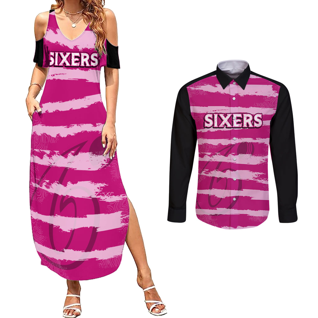 custom-sixers-cricket-2023-couples-matching-summer-maxi-dress-and-long-sleeve-button-shirt-likeasixer-special-ver