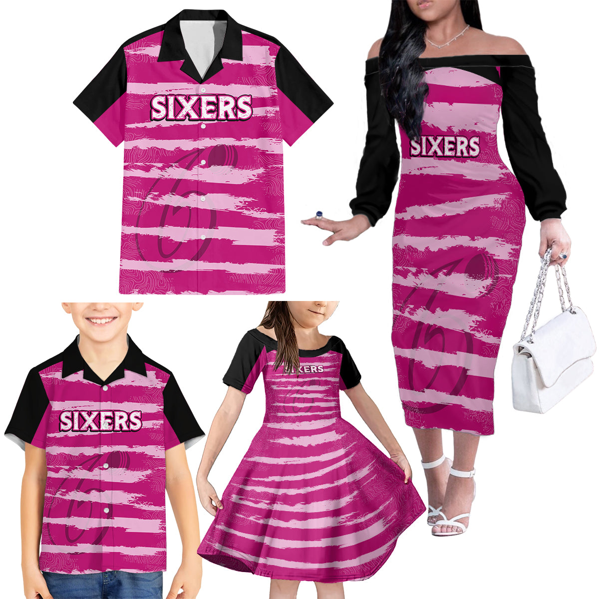 custom-sixers-cricket-2023-family-matching-off-shoulder-long-sleeve-dress-and-hawaiian-shirt-likeasixer-special-ver