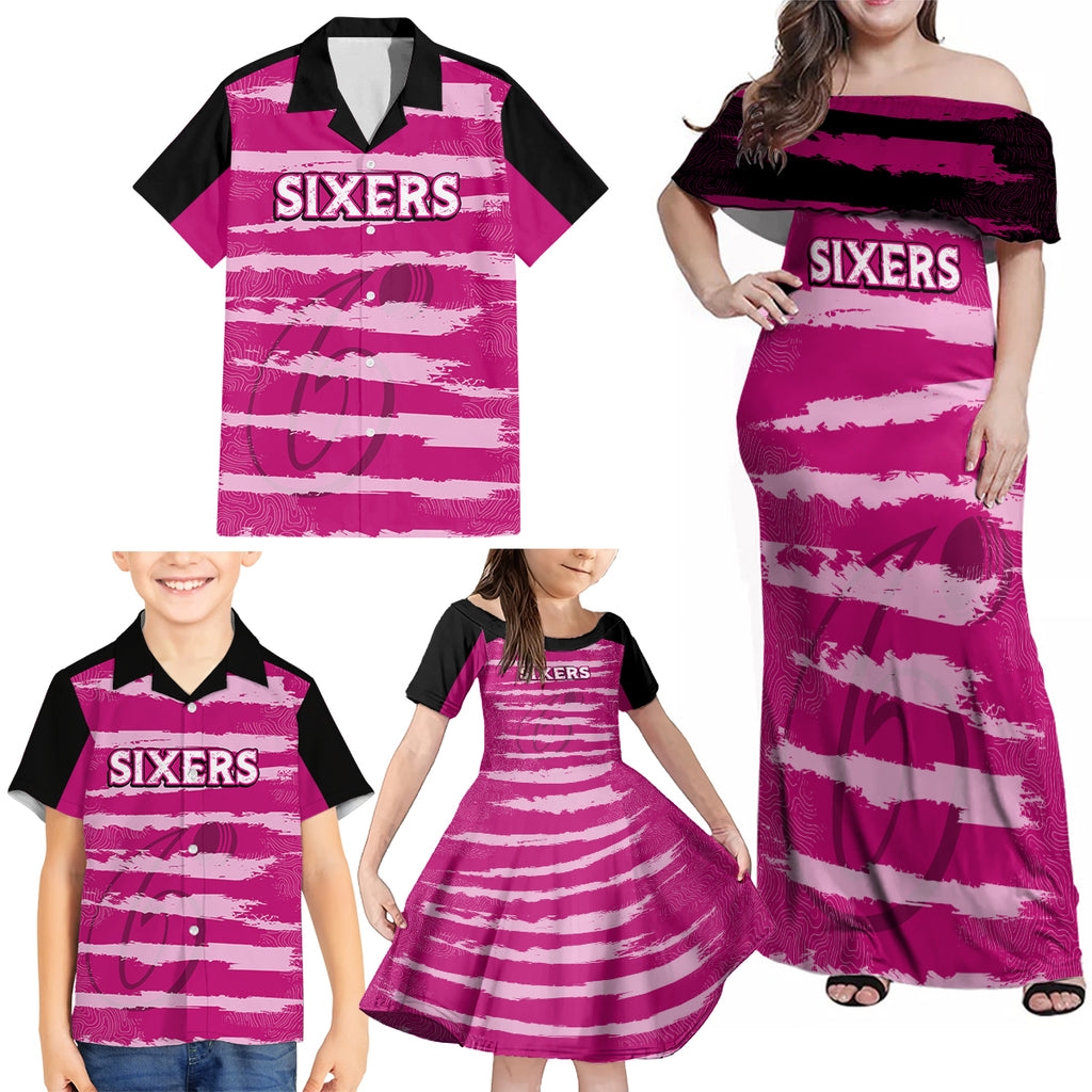 custom-sixers-cricket-2023-family-matching-off-shoulder-maxi-dress-and-hawaiian-shirt-likeasixer-special-ver