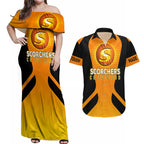 custom-scorchers-cricket-champions-2023-couples-matching-off-shoulder-maxi-dress-and-hawaiian-shirt-made-tough