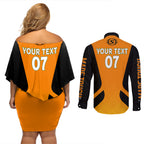 custom-scorchers-cricket-champions-2023-couples-matching-off-shoulder-short-dress-and-long-sleeve-button-shirt-made-tough