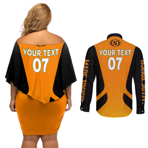 custom-scorchers-cricket-champions-2023-couples-matching-off-shoulder-short-dress-and-long-sleeve-button-shirt-made-tough