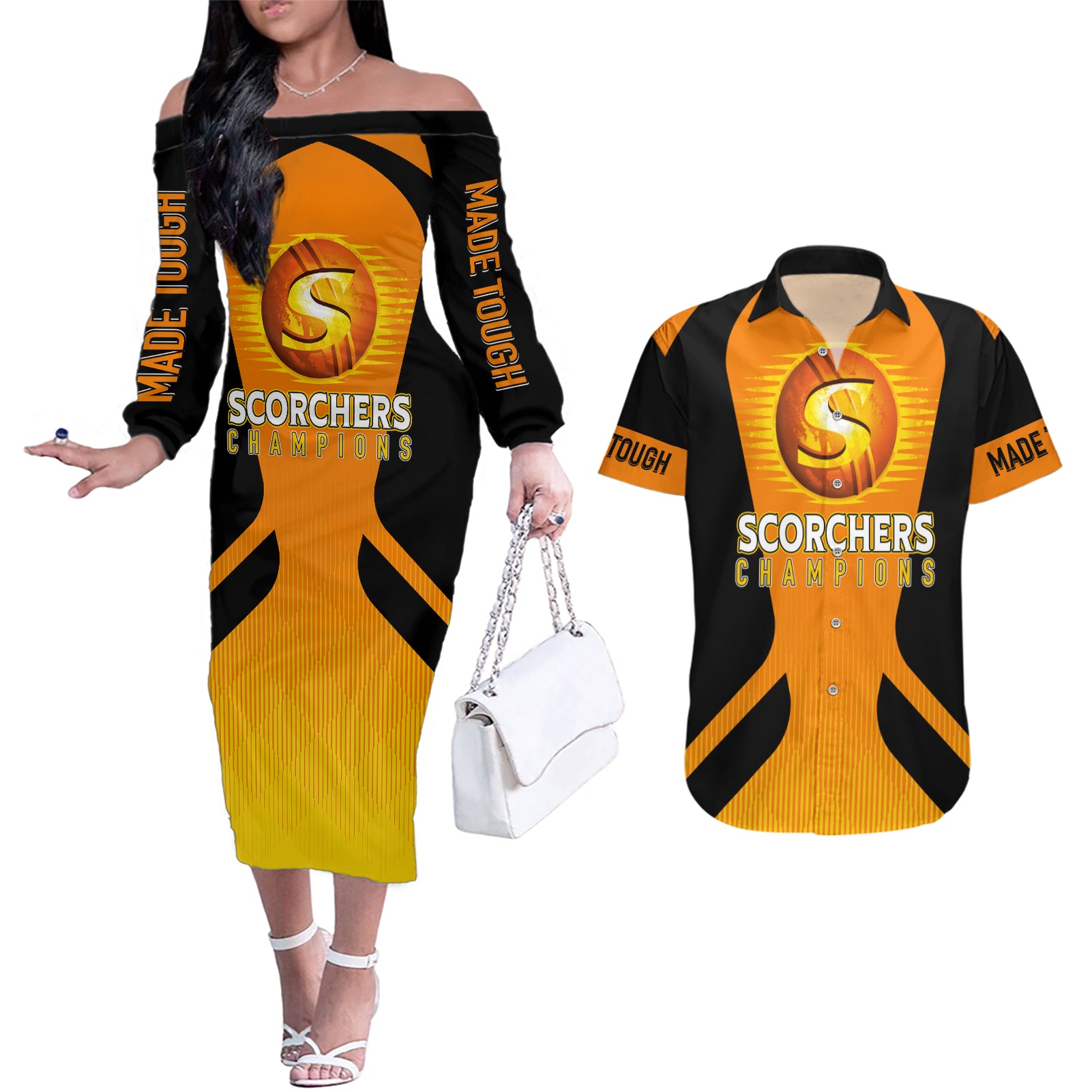 custom-scorchers-cricket-champions-2023-couples-matching-off-the-shoulder-long-sleeve-dress-and-hawaiian-shirt-made-tough