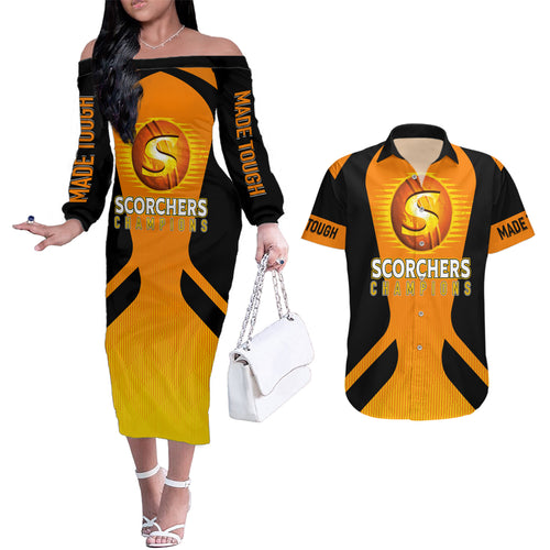 custom-scorchers-cricket-champions-2023-couples-matching-off-the-shoulder-long-sleeve-dress-and-hawaiian-shirt-made-tough