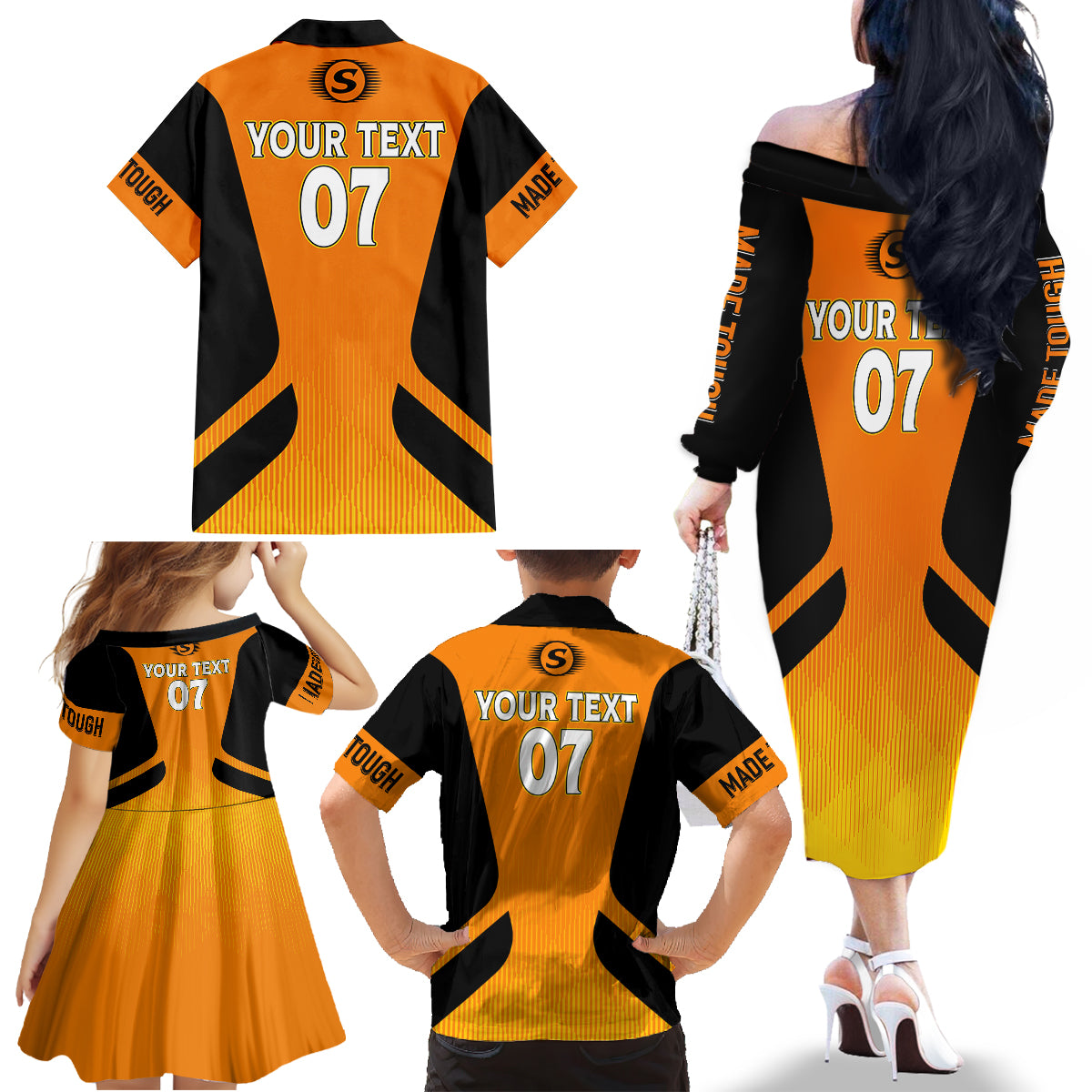custom-scorchers-cricket-champions-2023-family-matching-off-shoulder-long-sleeve-dress-and-hawaiian-shirt-made-tough