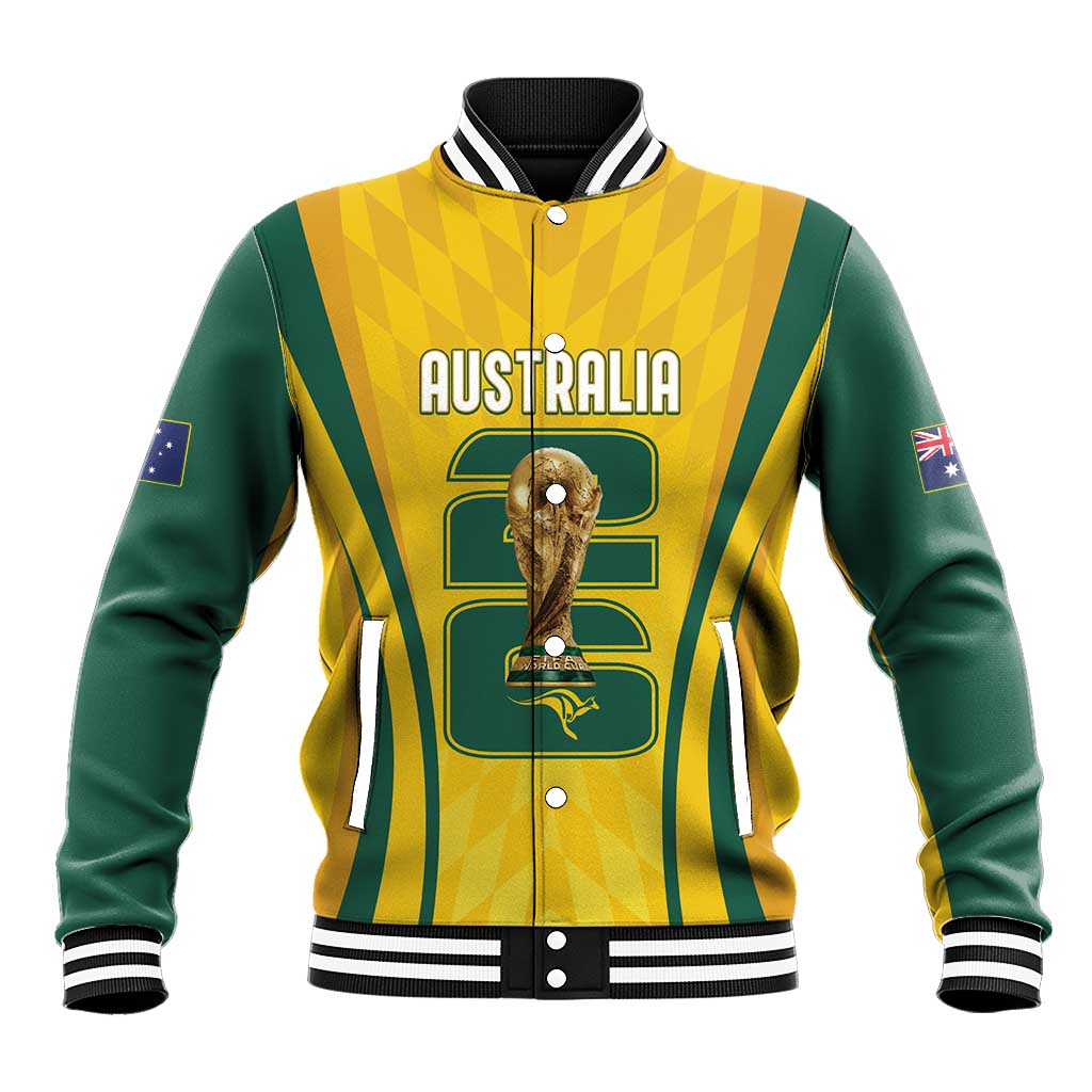 Australia Socceroos Custom Baseball Jacket 2026 Forever Golden - Aussie Hoodie