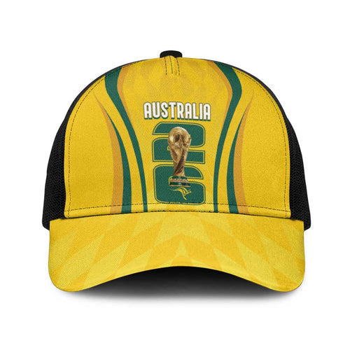 Australia Socceroos Custom Baseball Net Cap 2026 Forever Golden - Aussie Hoodie
