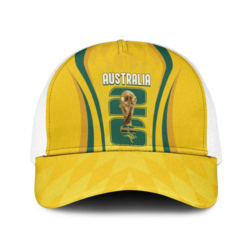 Australia Socceroos Custom Baseball Net Cap 2026 Forever Golden - Aussie Hoodie
