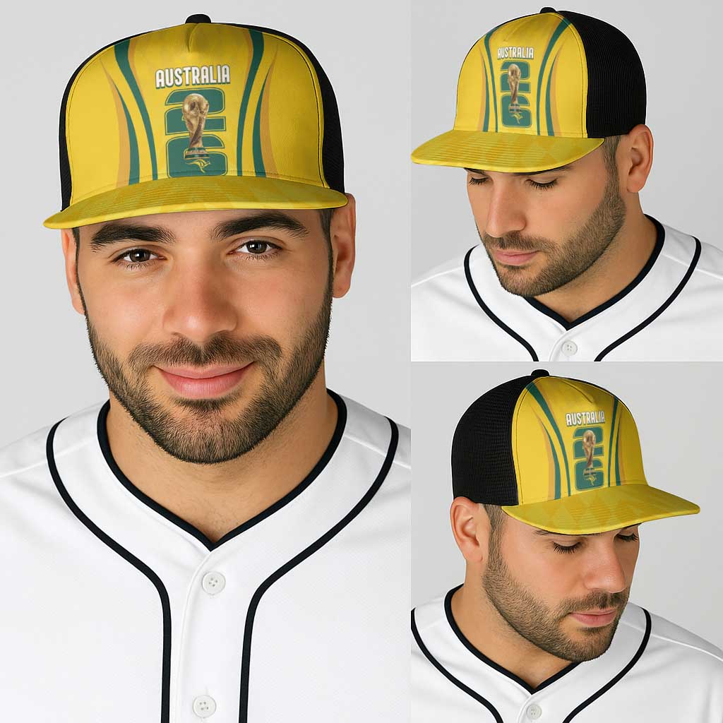 Australia Socceroos Custom Baseball Net Cap 2026 Forever Golden - Aussie Hoodie