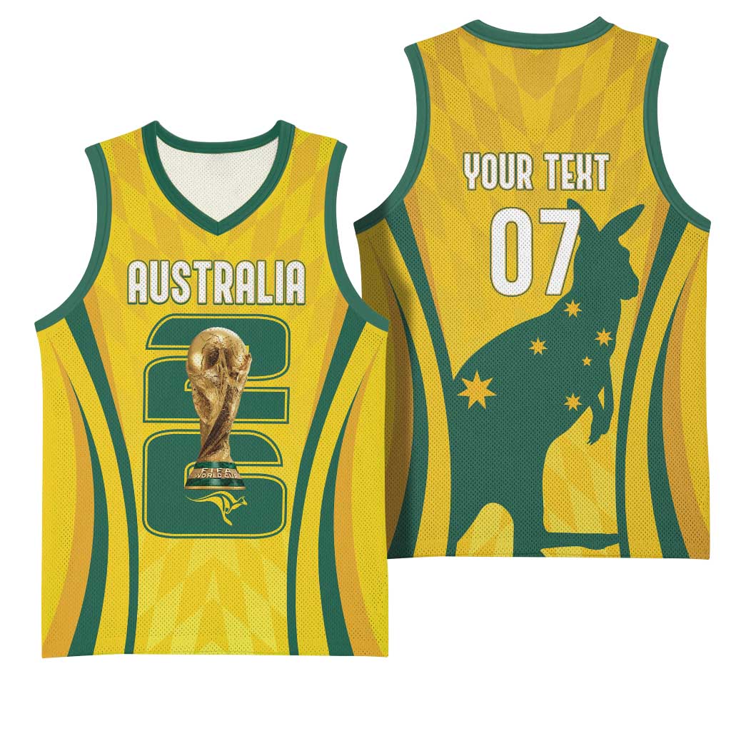 Australia Socceroos Custom Basketball Jersey 2026 Forever Golden - Aussie Hoodie
