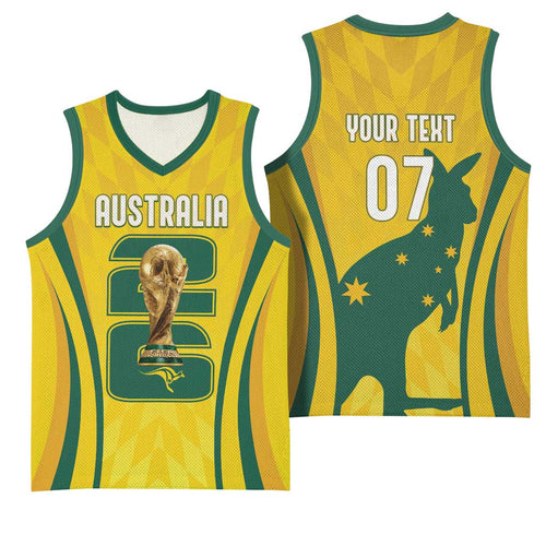Australia Socceroos Custom Basketball Jersey 2026 Forever Golden - Aussie Hoodie