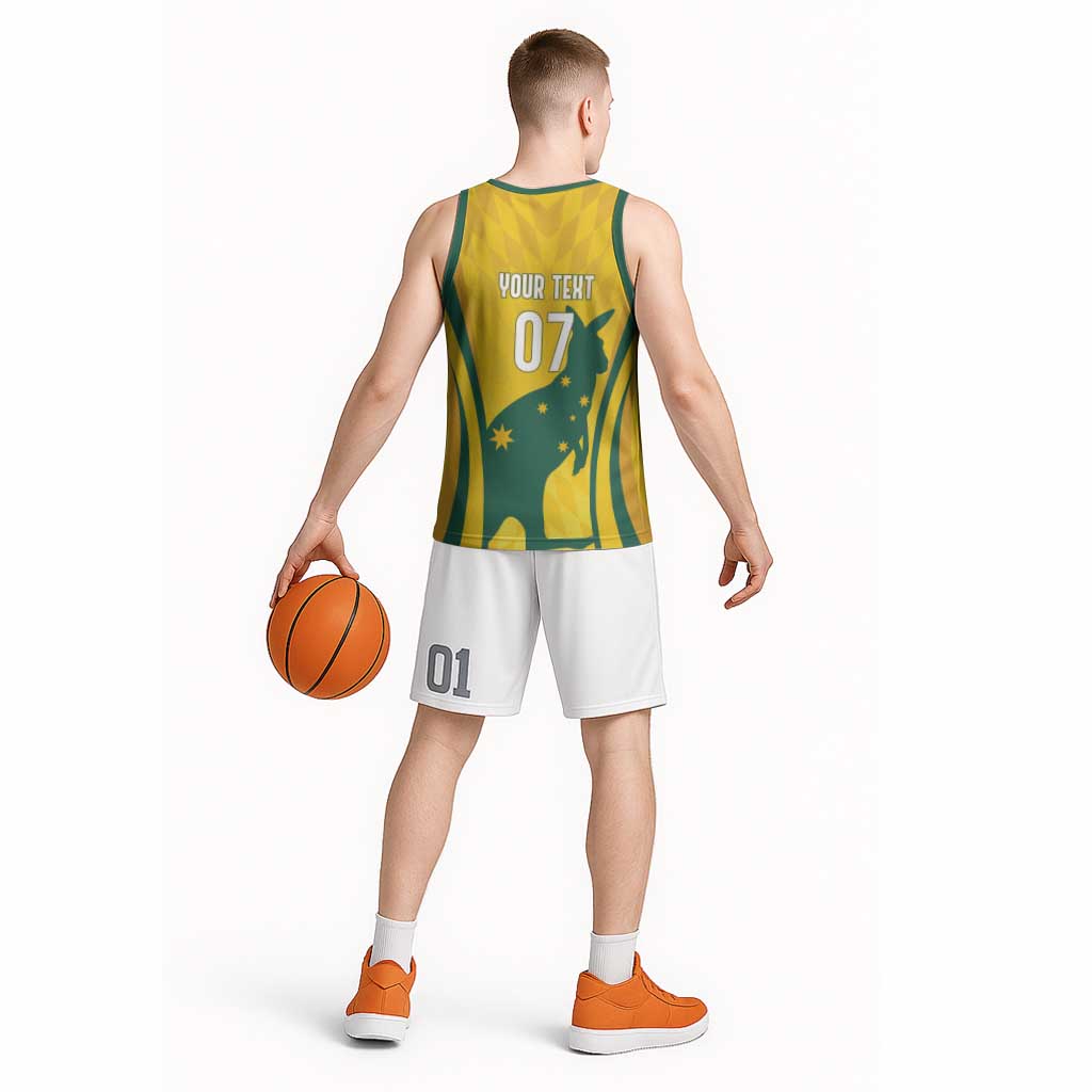 Australia Socceroos Custom Basketball Jersey 2026 Forever Golden - Aussie Hoodie