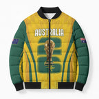 Australia Socceroos Custom Bomber Puffer Jacket 2026 Forever Golden - Aussie Hoodie