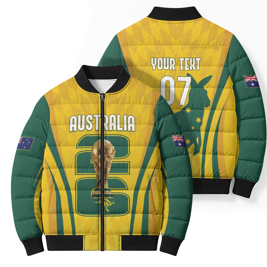 Australia Socceroos Custom Bomber Puffer Jacket 2026 Forever Golden - Aussie Hoodie