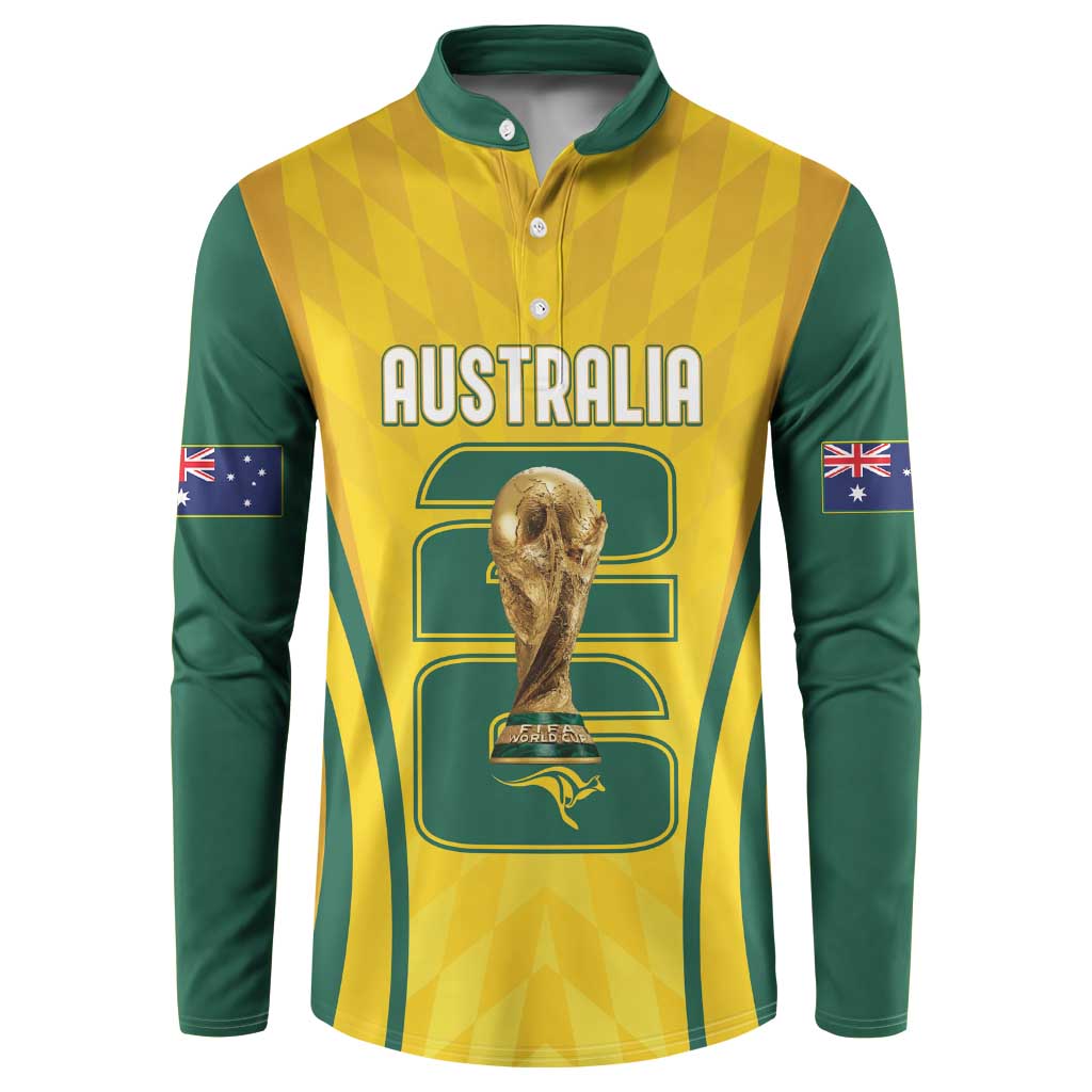 Australia Socceroos Custom Button Sweatshirt 2026 Forever Golden - Aussie Hoodie