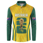 Australia Socceroos Custom Button Sweatshirt 2026 Forever Golden - Aussie Hoodie