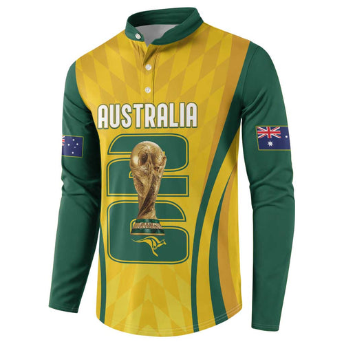 Australia Socceroos Custom Button Sweatshirt 2026 Forever Golden - Aussie Hoodie