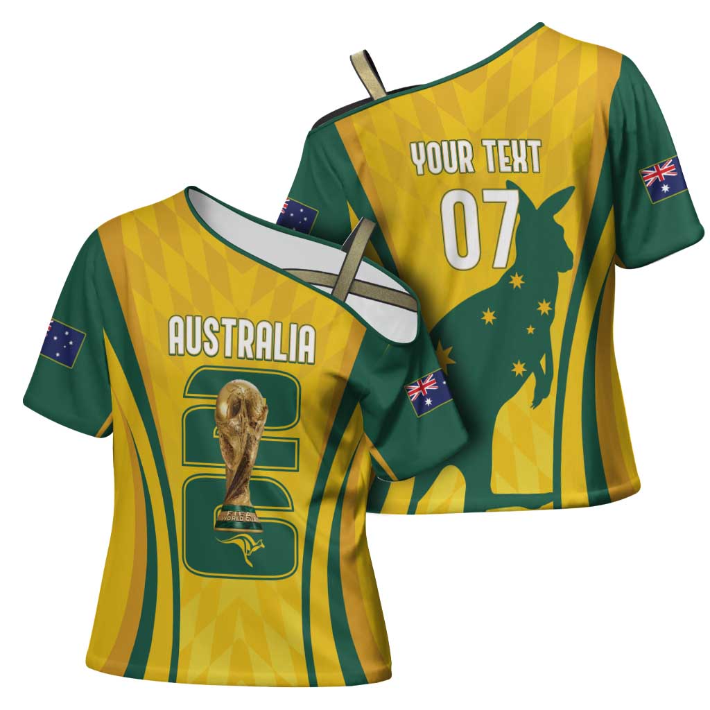 Australia Socceroos Custom Cross Shoulder Shirt 2026 Forever Golden - Aussie Hoodie