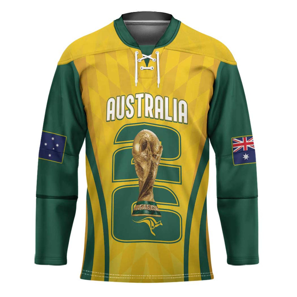 Australia Socceroos Custom Hockey Jersey 2026 Forever Golden - Aussie Hoodie