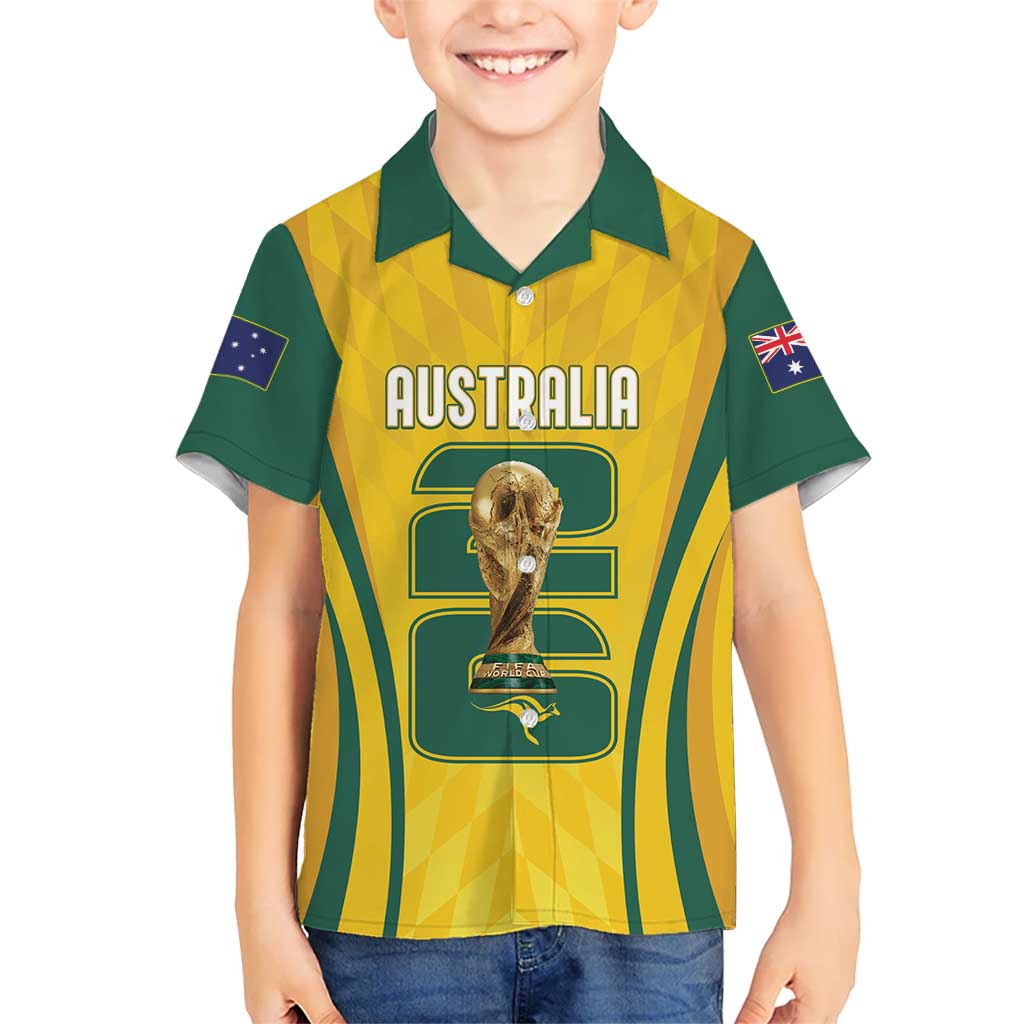 Australia Socceroos Custom Kid Hawaiian Shirt 2026 Forever Golden - Aussie Hoodie
