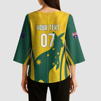 Australia Socceroos Custom Kimono Sleeve Blouse 2026 Forever Golden - Aussie Hoodie