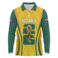 Australia Socceroos Custom Long Sleeve Polo Shirt 2026 Forever Golden - Aussie Hoodie