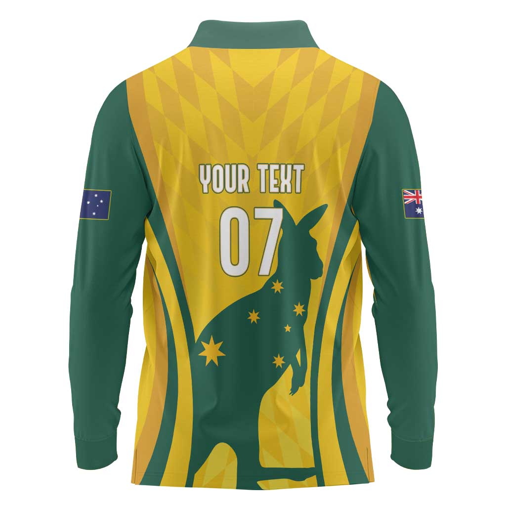Australia Socceroos Custom Long Sleeve Polo Shirt 2026 Forever Golden - Aussie Hoodie
