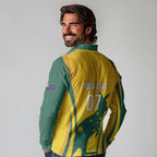 Australia Socceroos Custom Long Sleeve Polo Shirt 2026 Forever Golden - Aussie Hoodie