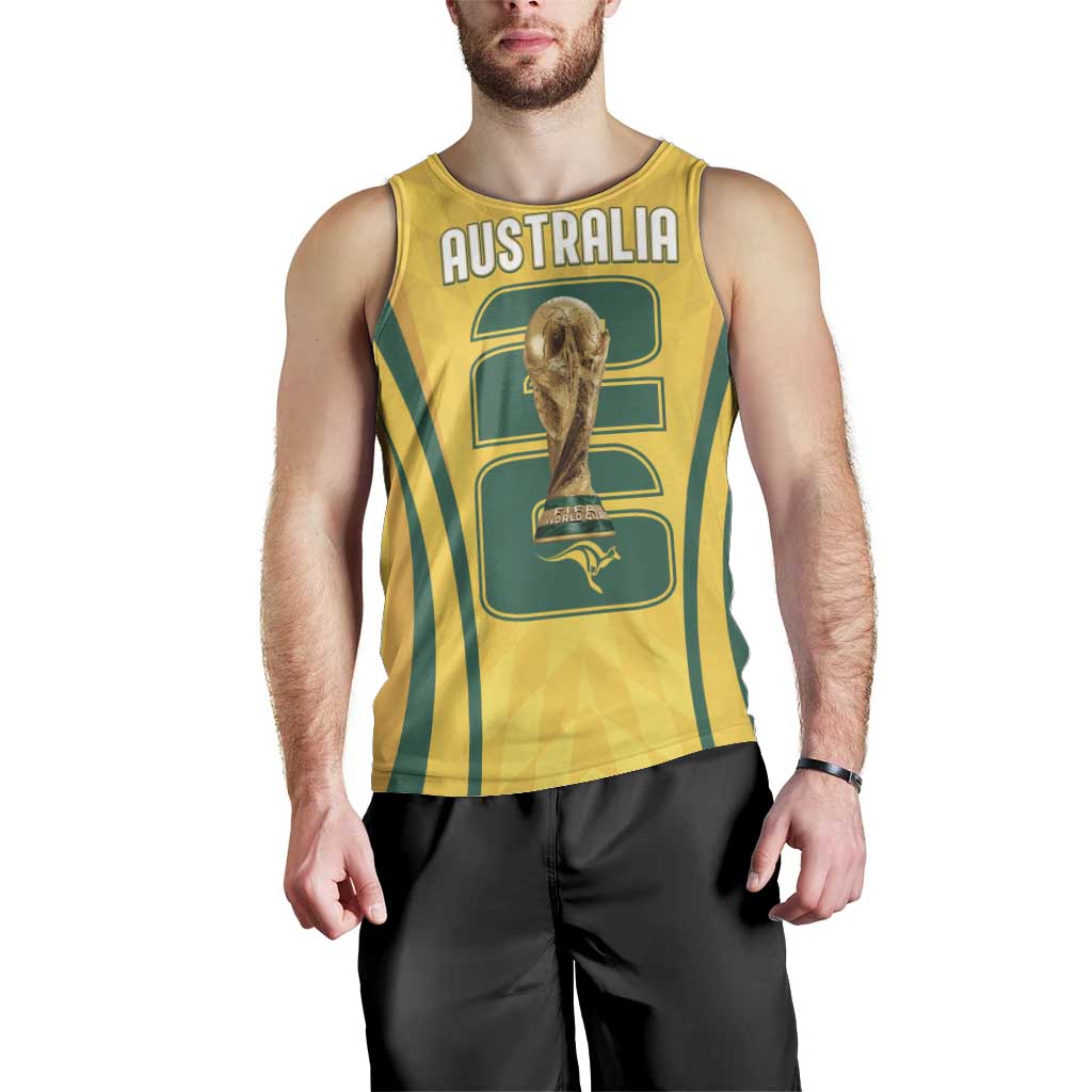 Australia Socceroos Custom Men Tank Top 2026 Forever Golden - Aussie Hoodie