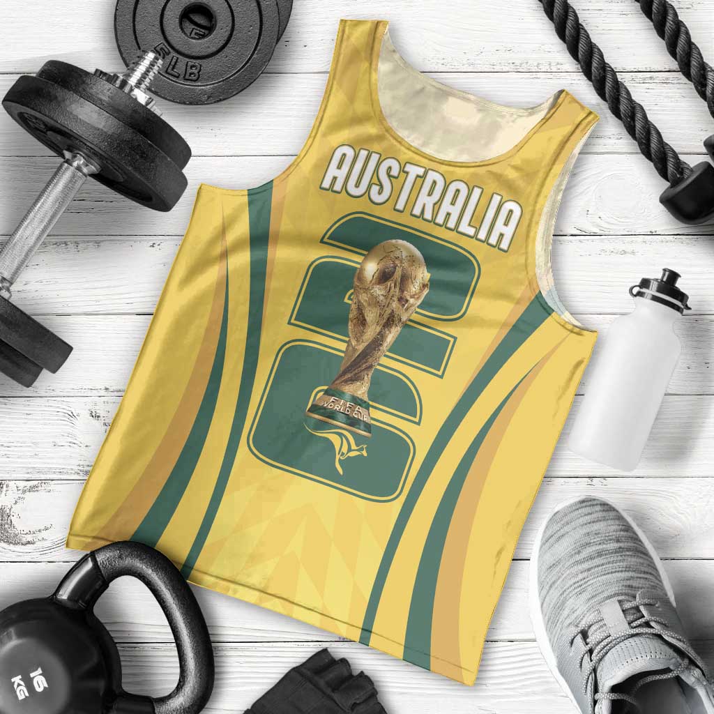 Australia Socceroos Custom Men Tank Top 2026 Forever Golden - Aussie Hoodie