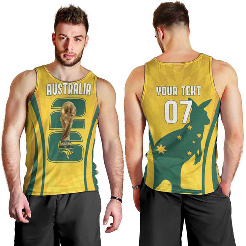 Australia Socceroos Custom Men Tank Top 2026 Forever Golden - Aussie Hoodie