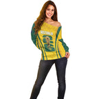 Australia Socceroos Custom Off Shoulder Sweater 2026 Forever Golden - Aussie Hoodie