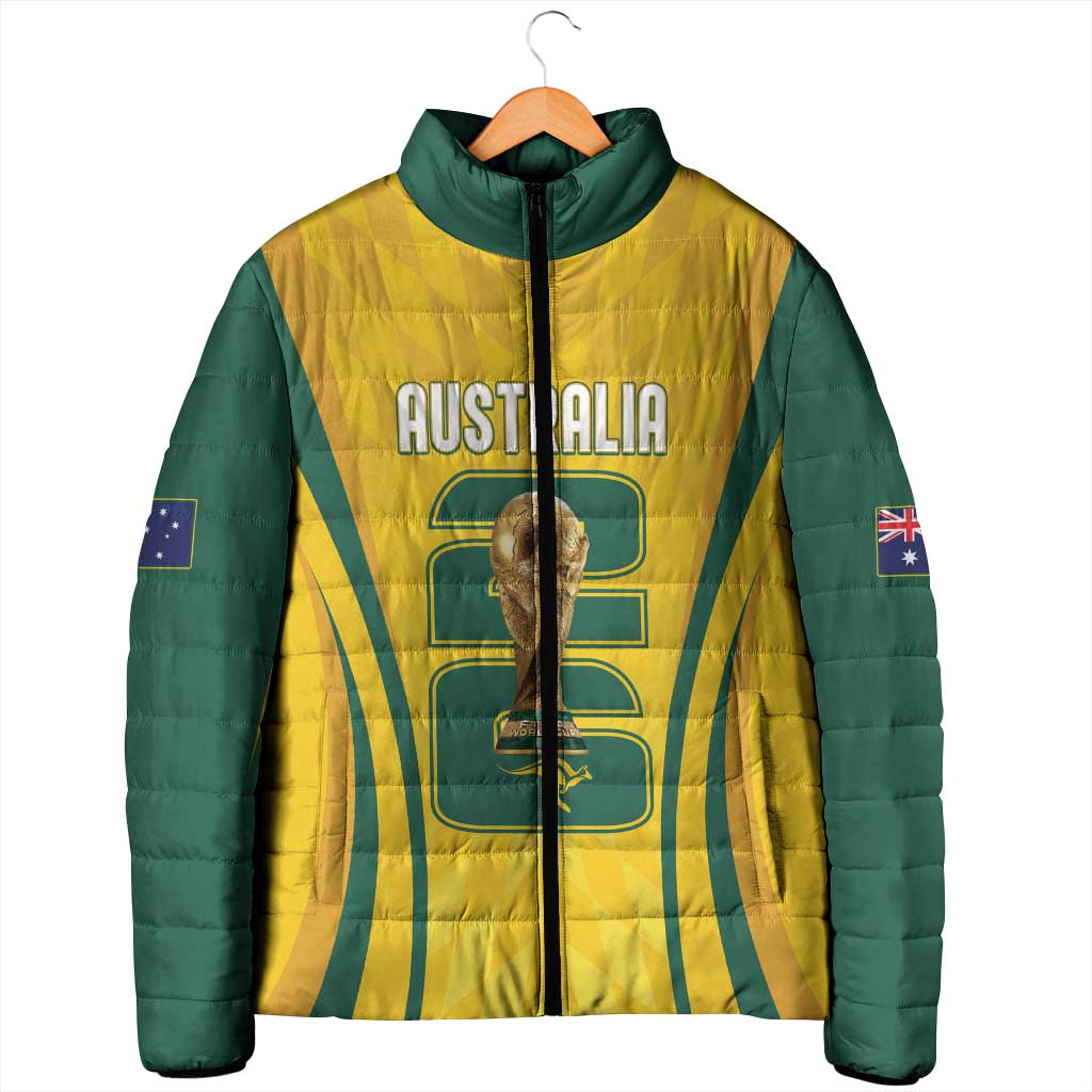 Australia Socceroos Custom Padded Jacket 2026 Forever Golden - Aussie Hoodie