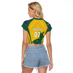 Australia Socceroos Custom Raglan Cropped T Shirt 2026 Forever Golden - Aussie Hoodie