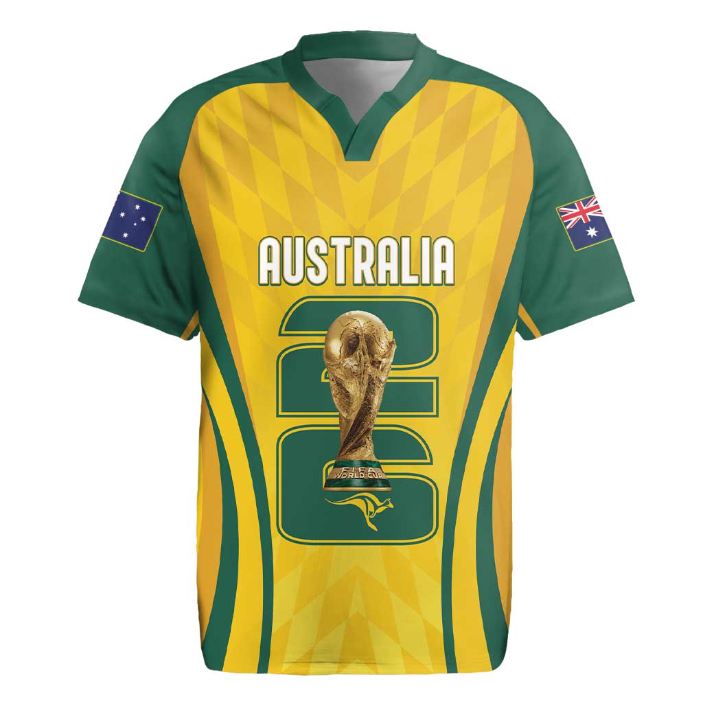 Australia Socceroos Custom Rugby Jersey 2026 Forever Golden - Aussie Hoodie