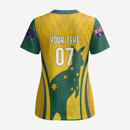 Australia Socceroos Custom Scrub Top 2026 Forever Golden - Aussie Hoodie
