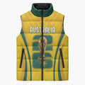 Australia Socceroos Custom Sleeveless Puffer Jacket 2026 Forever Golden - Aussie Hoodie