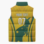 Australia Socceroos Custom Sleeveless Puffer Jacket 2026 Forever Golden - Aussie Hoodie